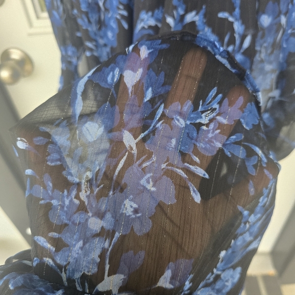 $159 Tommy Hilfiger Provincial Floral Chiffon Ruffled Dress Sz 4 Tiered New Mesh - Picture 11 of 15